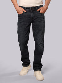 Dark Blue Midrise, Comfort And Straight Fit Stretch Jeans