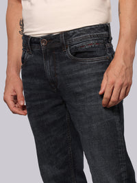 Dark Blue Midrise, Comfort And Straight Fit Stretch Jeans