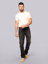 Charcoal Midrise, Comfort And Straight Fit Stretch Jeans