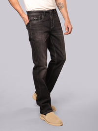 Charcoal Midrise, Comfort And Straight Fit Stretch Jeans