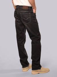 Charcoal Midrise, Comfort And Straight Fit Stretch Jeans