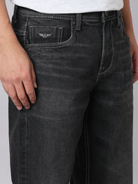 Charcoal Midrise, Comfort And Straight Crop Length Stretch Jeans