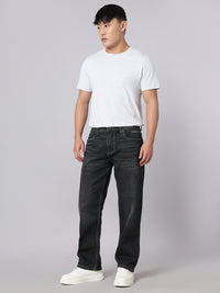 Charcoal Midrise, Comfort And Straight Crop Length Stretch Jeans