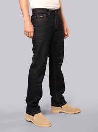 Dark Blue Midrise, Comfort And Straight Fit Stretch Jeans