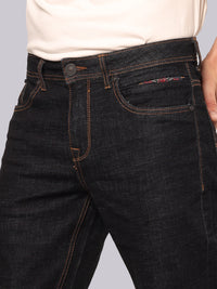 Dark Blue Midrise, Comfort And Straight Fit Stretch Jeans