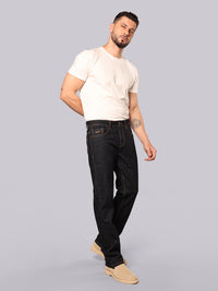 Dark Blue Midrise, Comfort And Straight Fit Stretch Jeans