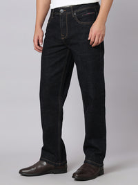 Dark Blue Midrise, Comfort And Straight Crop Length Stretch Jeans