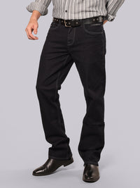 Dark Blue Midrise, Comfort And Straight Fit Stretch Jeans