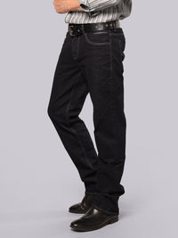 Dark Blue Midrise, Comfort And Straight Fit Stretch Jeans
