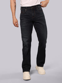 Dark Blue Midrise, Comfort And Straight Fit Stretch Jeans