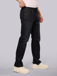 Dark Blue Midrise, Comfort And Straight Fit Stretch Jeans