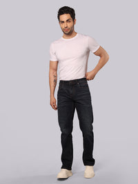 Dark Blue Midrise, Comfort And Straight Fit Stretch Jeans