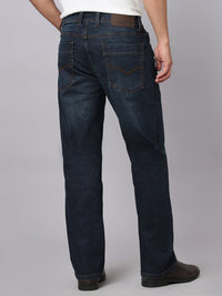 Dark Blue Midrise, Comfort And Straight Crop Length Stretch Jeans