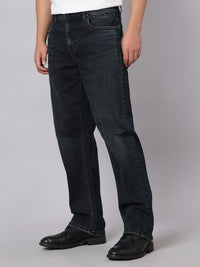 Dark Blue Midrise, Comfort And Straight Crop Length Stretch Jeans