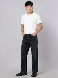 Dark Blue Midrise, Comfort And Straight Crop Length Stretch Jeans