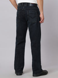 Dark Blue Midrise, Comfort And Straight Crop Length Stretch Jeans