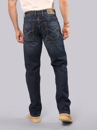 Dark Blue Midrise, Comfort And Straight Fit Stretch Jeans