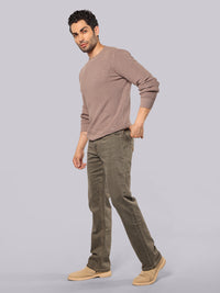 Olive Midrise, Comfort And Straight Fit Stretch Jeans