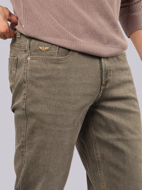 Olive Midrise, Comfort And Straight Fit Stretch Jeans