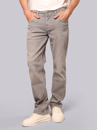 Med Grey Midrise, Comfort And Straight Fit Stretch Jeans