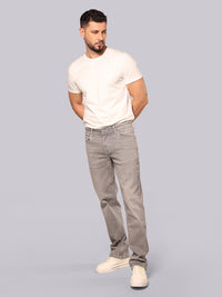 Med Grey Midrise, Comfort And Straight Fit Stretch Jeans