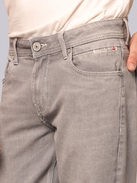 Med Grey Midrise, Comfort And Straight Fit Stretch Jeans