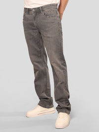 Grey Midrise, Comfort And Straight Fit Stretch Jeans