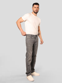 Grey Midrise, Comfort And Straight Fit Stretch Jeans