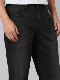Charcoal Midrise, Comfort And Straight Crop Length Stretch Jeans