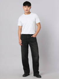 Charcoal Midrise, Comfort And Straight Crop Length Stretch Jeans
