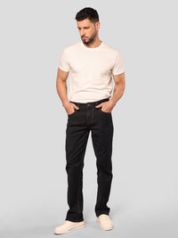 Dark Blue Midrise, Comfort And Straight Fit Stretch Jeans