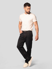 Dark Blue Midrise, Comfort And Straight Fit Stretch Jeans
