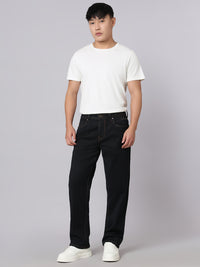 Dark Blue Midrise, Comfort And Straight Crop Length Stretch Jeans