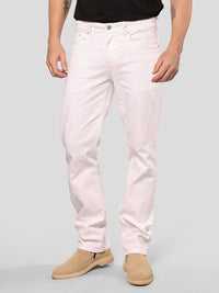 White Midrise, Comfort And Straight Fit Stretch Jeans
