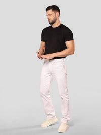 White Midrise, Comfort And Straight Fit Stretch Jeans