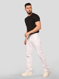 White Midrise, Comfort And Straight Fit Stretch Jeans