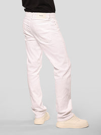 White Midrise, Comfort And Straight Fit Stretch Jeans