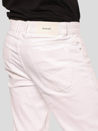 White Midrise, Comfort And Straight Fit Stretch Jeans
