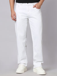 White Midrise, Comfort And Straight Crop Length Stretch Jeans