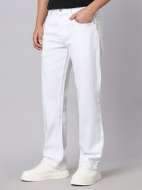 White Midrise, Comfort And Straight Crop Length Stretch Jeans