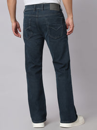 Petrol Mid Rise Cropped Length Loose Boot Leg Stretch Jeans