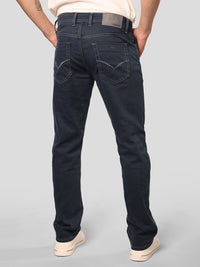Dark Petrol Midrise, Comfort And Straight Fit Stretch Jeans