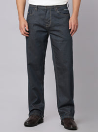 Dark Blue Midrise, Comfort And Straight Crop Length Stretch Jeans