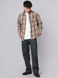 Dark Blue Midrise, Comfort And Straight Crop Length Stretch Jeans