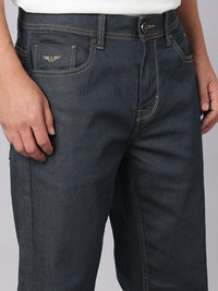 Dark Blue Midrise, Comfort And Straight Crop Length Stretch Jeans