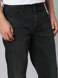 Charcoal Midrise, Comfort And Straight Crop Length Stretch Jeans