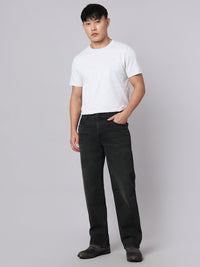 Charcoal Midrise, Comfort And Straight Crop Length Stretch Jeans