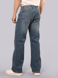 Med Blue Midrise Loose Fit Stretch Jeans