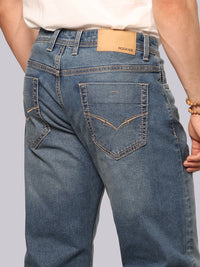 Med Blue Midrise Loose Fit Stretch Jeans
