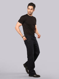 Dark Blue Midrise Loose Fit Stretch Jeans
